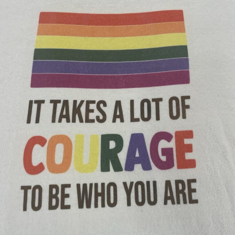 LGBTQ Pride T-Shirt Men's‎ XL Rainbow Flag Graphic by Gildan Heavy Cotton